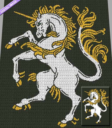 Unicorn In Black Crochet Pattern